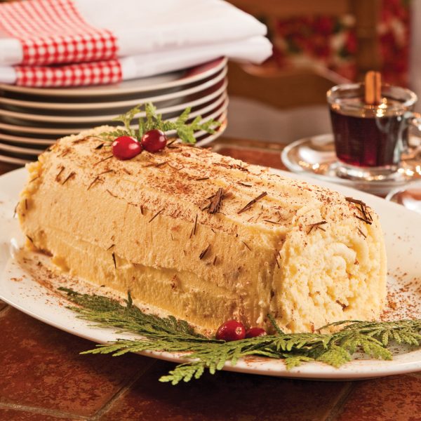 Bûche de Noël au chocolat et crème vanillée
