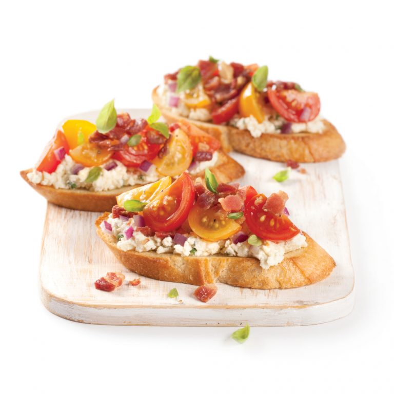 Bruschettas aux tomates cerises et à la pancetta croustillante 5