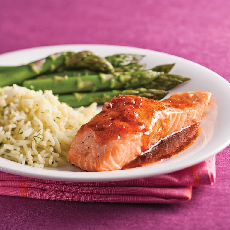 Filets de saumon, sauce balsamique et érable 5 ingredients 15 minutes