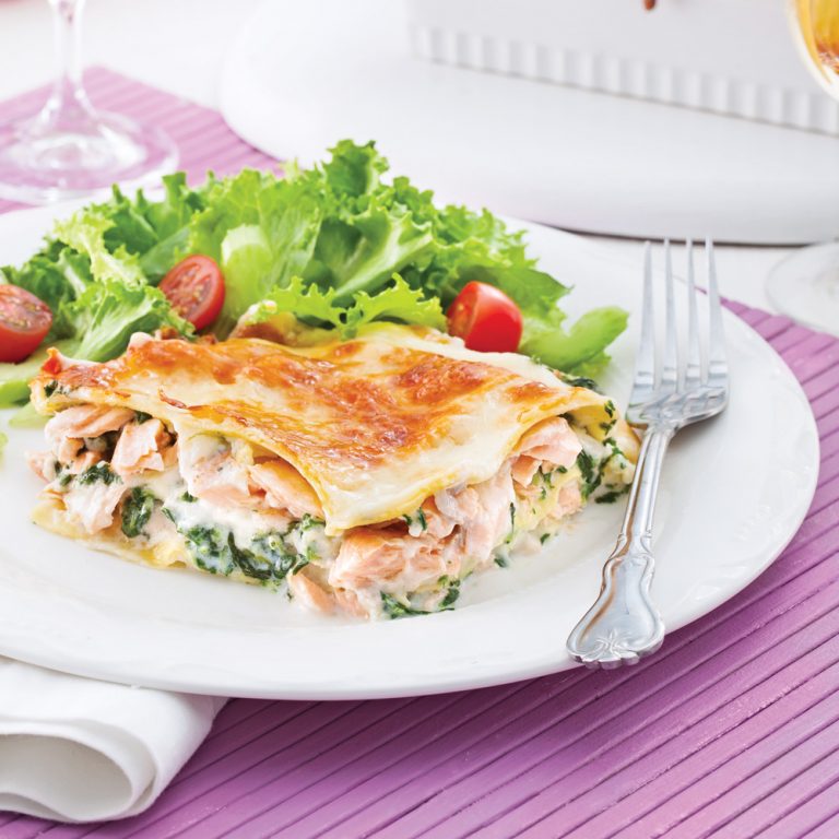 Salmon and Spinach Lasagna 5 ingredients 15 minutes