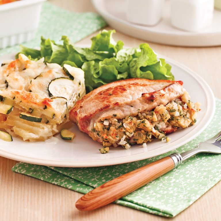 Côtelettes de porc farcies aux fines herbes 5 ingredients 15 minutes