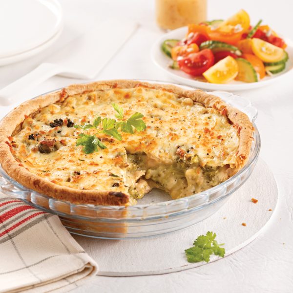Pâté au poulet et brocoli gratiné