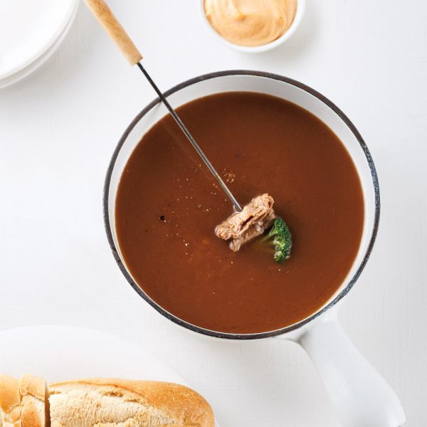 Bouillon à fondue maison boeuf et vin rouge