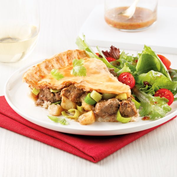 Tourtière boeuf et veau aux poireaux