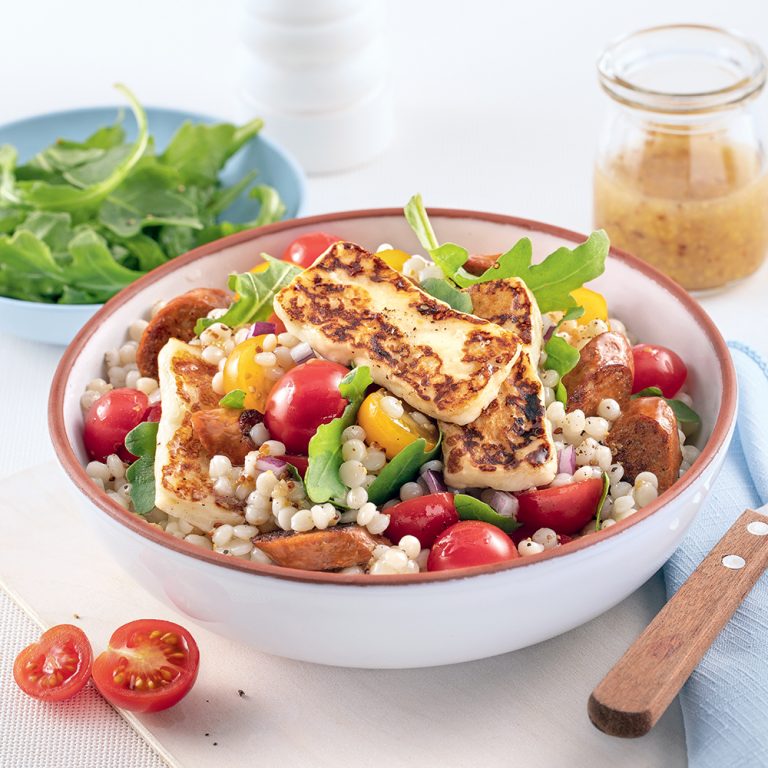 Salade tiède de couscous, merguez et halloumi - 5 ...