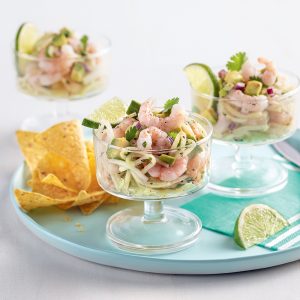 Salade fraîche de cœurs de palmier et crevettes