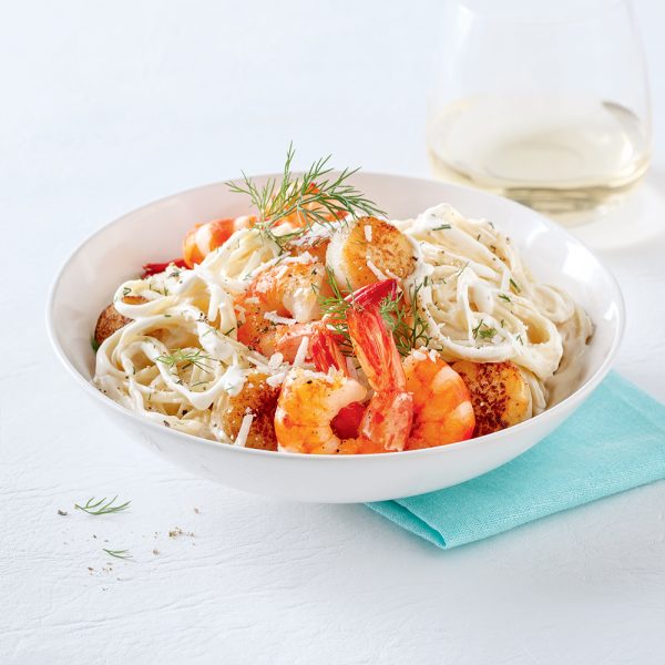 Linguines Alfredo aux fruits de mer