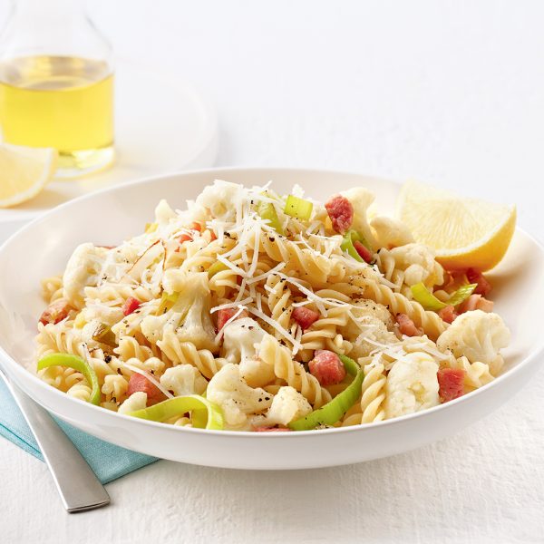 Pâtes au chou-fleur et pancetta