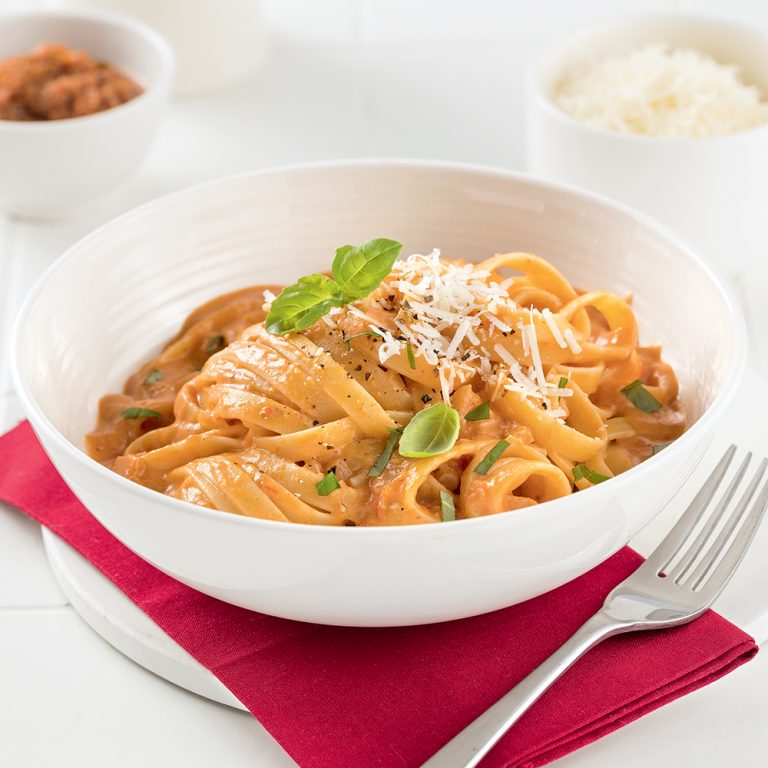 Fettucines sauce rosée aux tomates séchées 5 ingredients 15 minutes