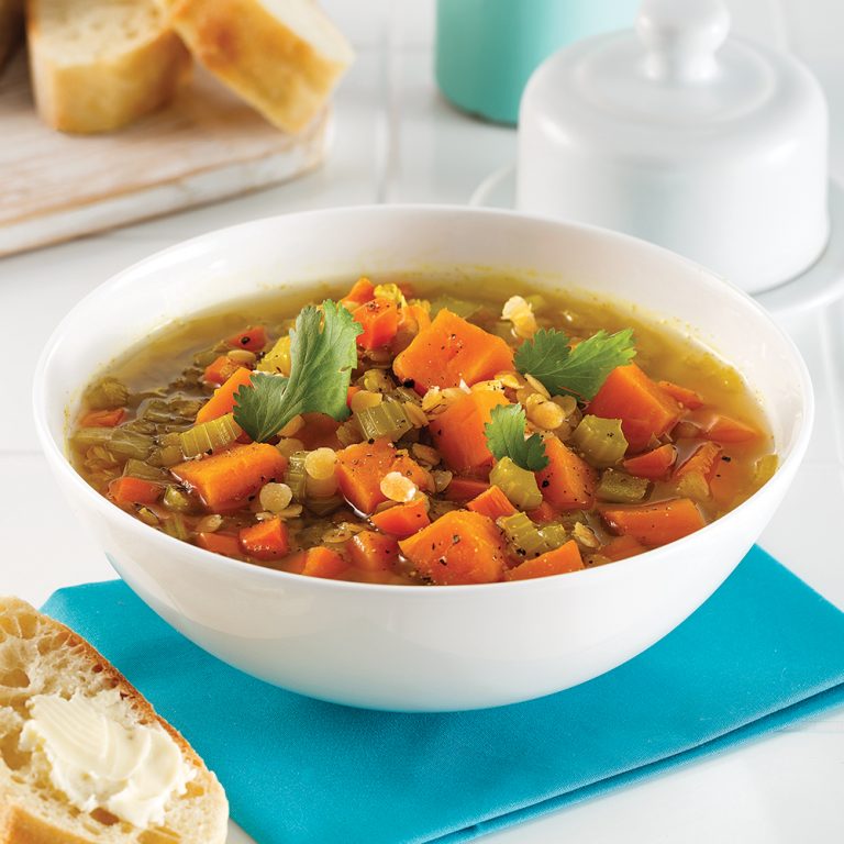 Soupe aux lentilles et patates douces à la mijoteuse 5 ingredients 15