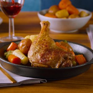 Cuisses de canard braisées à la bière et à l’érable servies en sauce