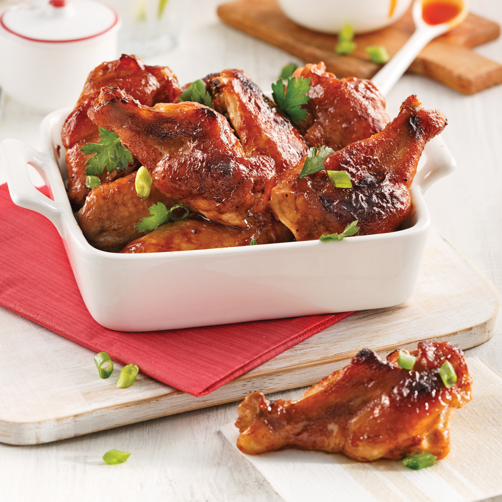 Ailes de poulet marinées à la bière et à la sauce barbecue