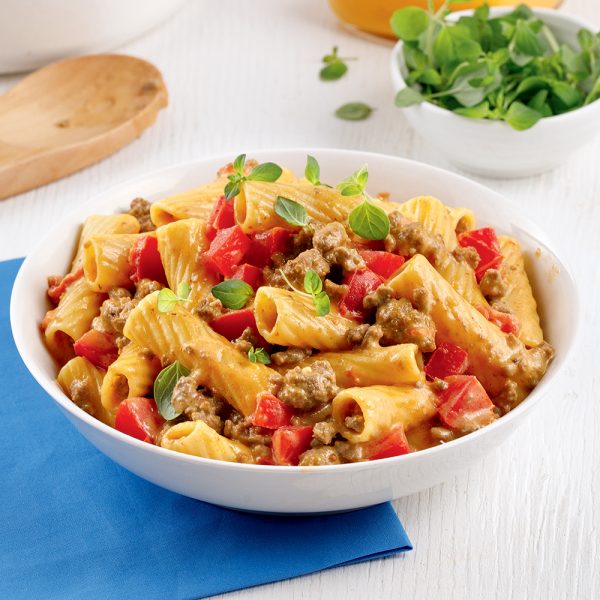 One pot pasta style cheeseburger