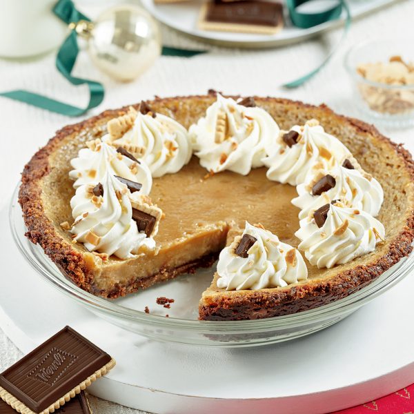 Tarte au sucre avec croûte chocolatée