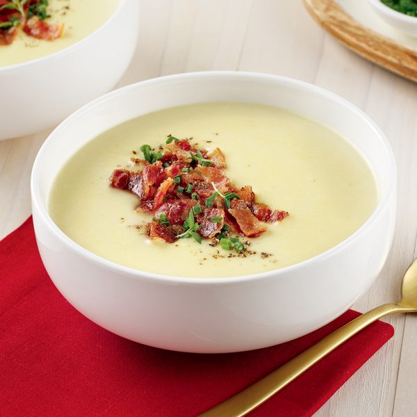 Potage aux pommes et cheddar