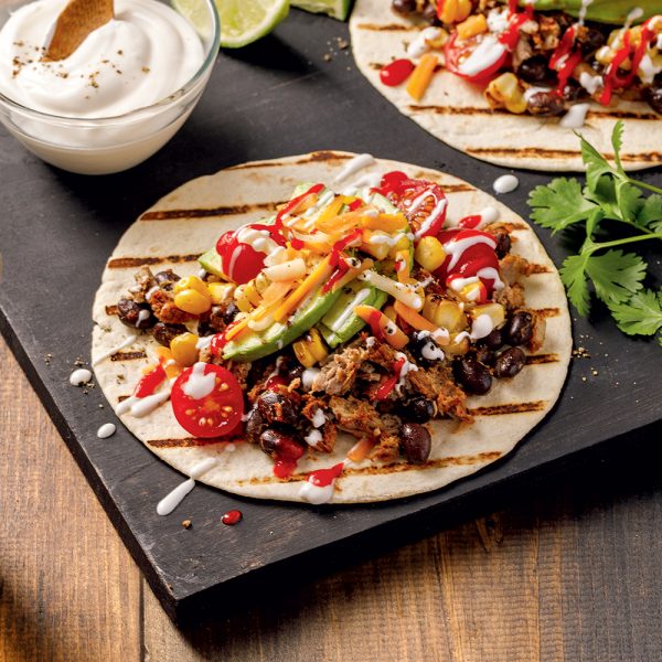 Tacos tex-mex au canard effiloché