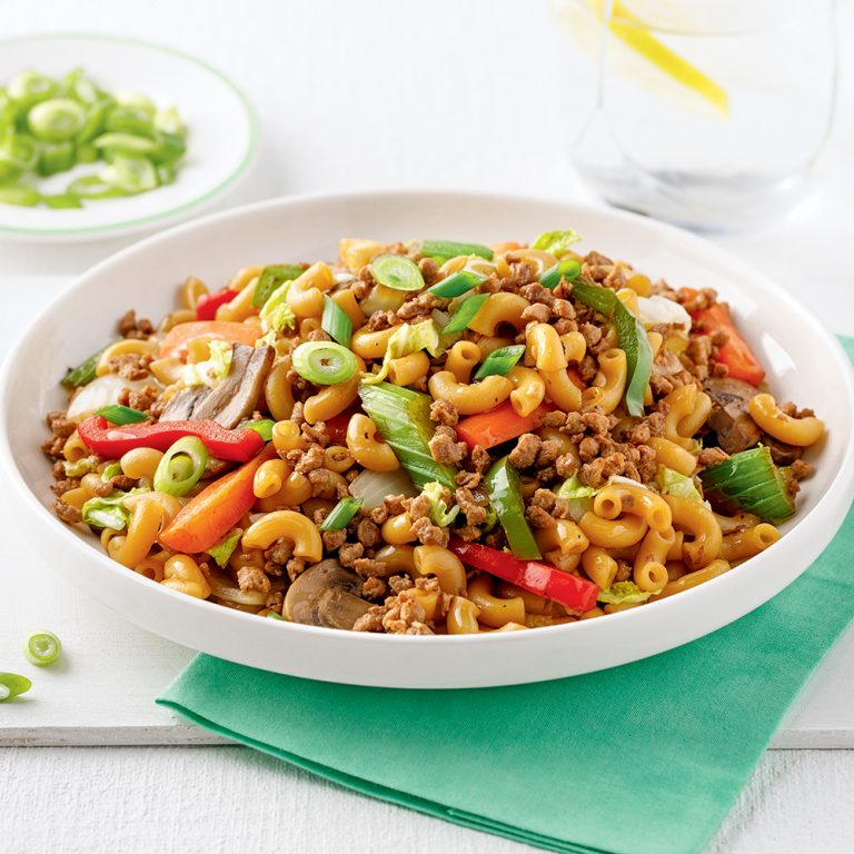 Macaroni chinois au sansviande hachée 5 ingredients 15 minutes
