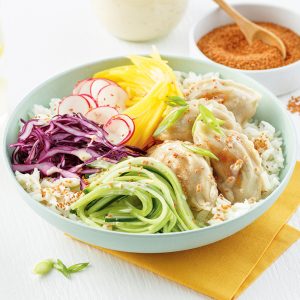 Bols aux dumplings à l’asiatique