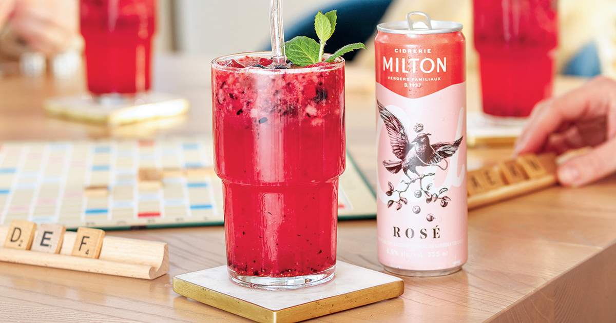 Cocktail à base de cidre du Québec et de petits fruits - Glouton