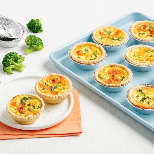 Miniquiches brocolicheddar à congeler 5 ingredients 15 minutes