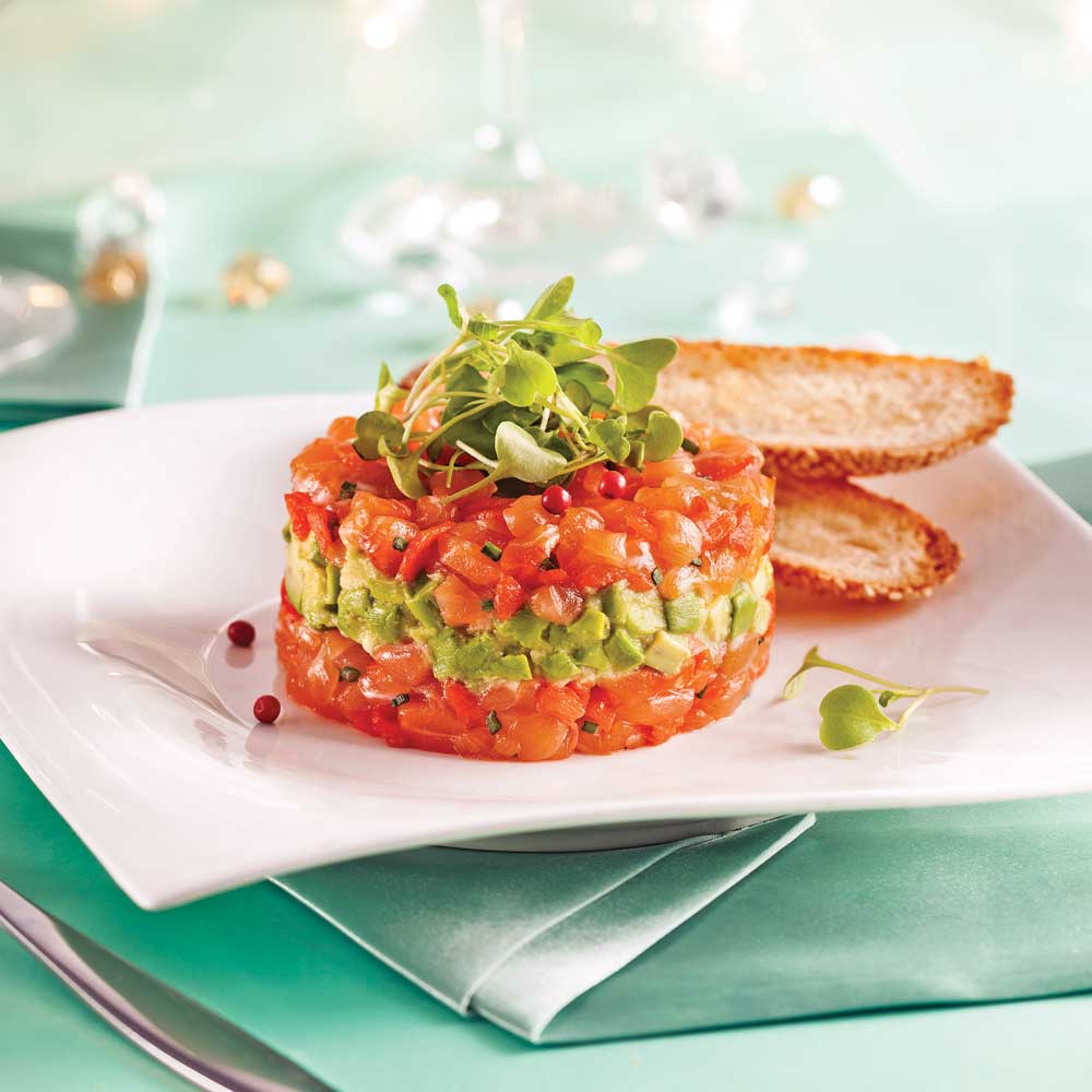 Tartare maison aux deux saumons et avocat