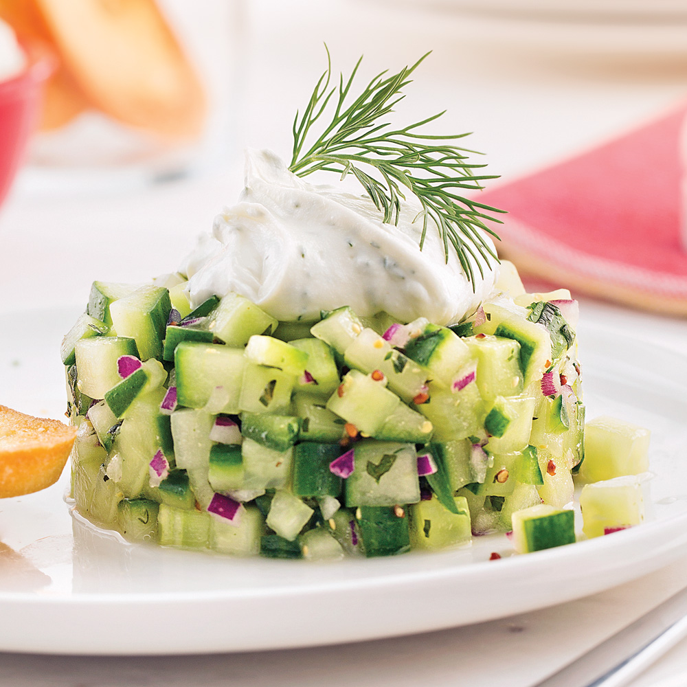Tartare de concombre aux fines herbes