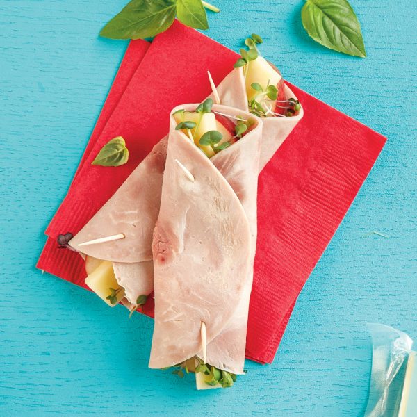 Jambon roulé fromage et pomme
