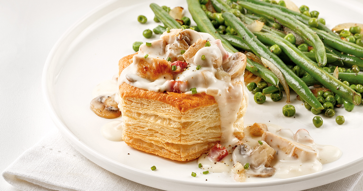 Volauvent au poulet carbonara 5 ingredients 15 minutes