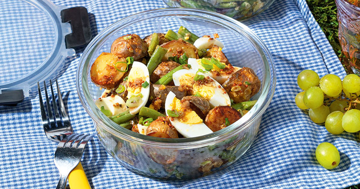 Salade de pommes de terre, haricots verts et œufs - Glouton