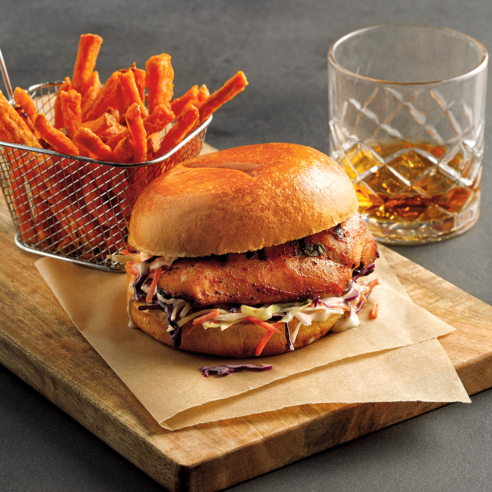 Burgers de poitrines de poulet grillées