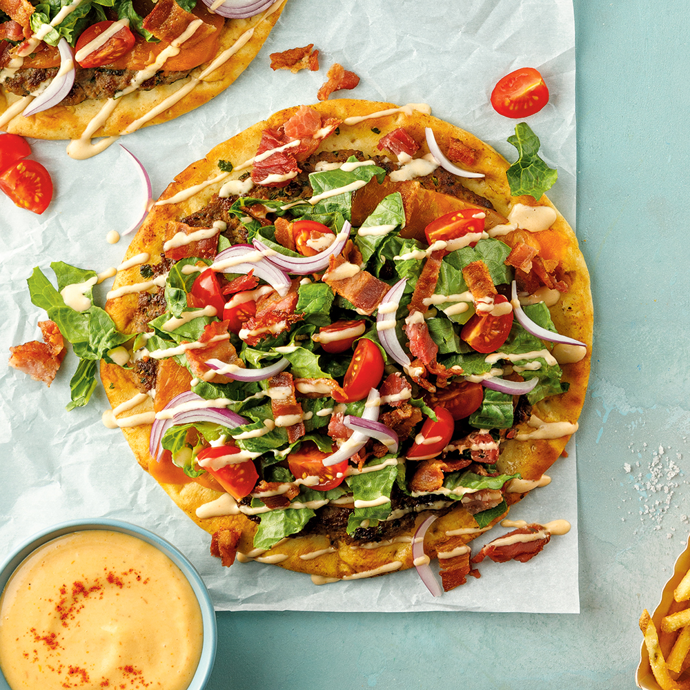 Smash pita burgers au barbecue