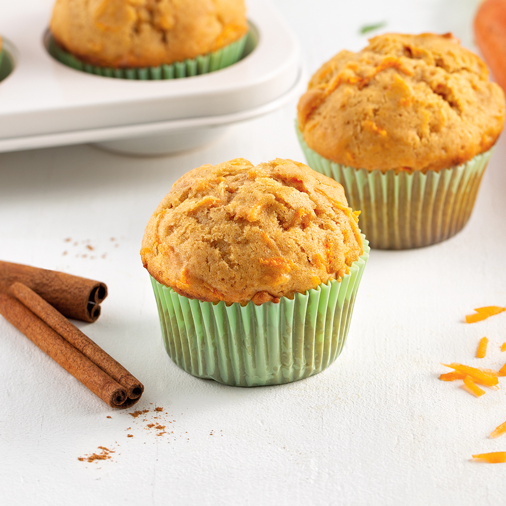 Muffins aux carottes parfumés à la cannelle