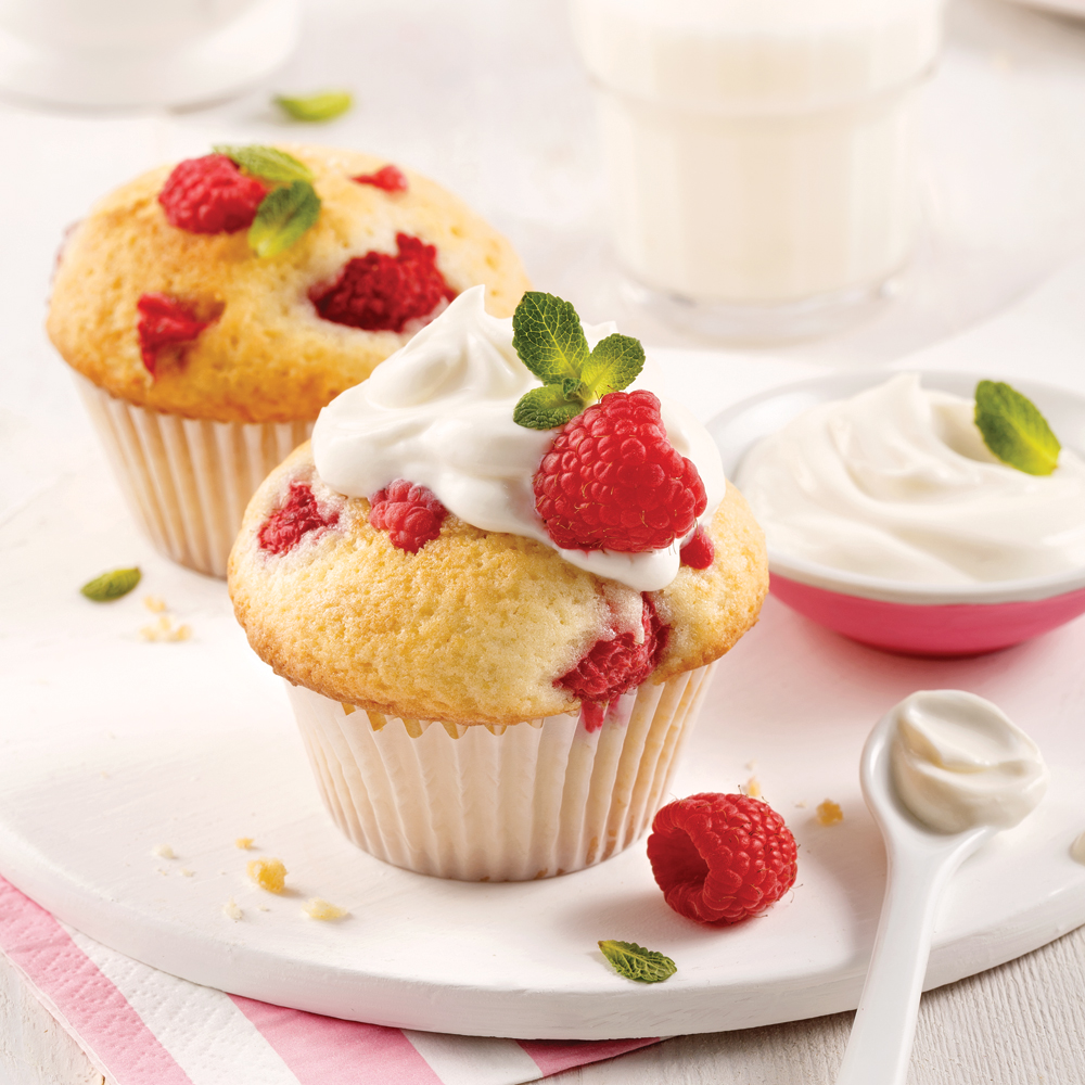 Muffins aux framboises maison