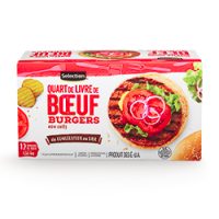 Burgers quart de livre de boeuf non cuits surgelés Selection