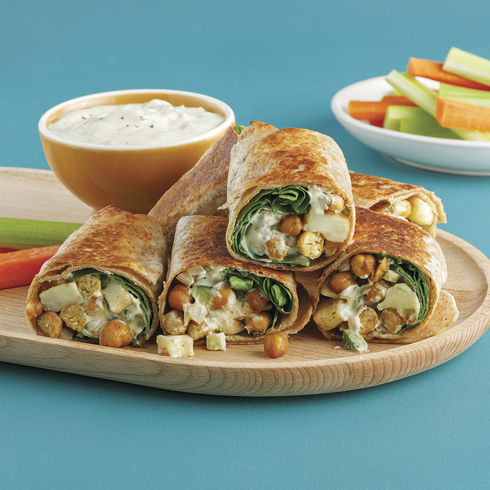 Wraps grillés aux pois chiches à l’indienne