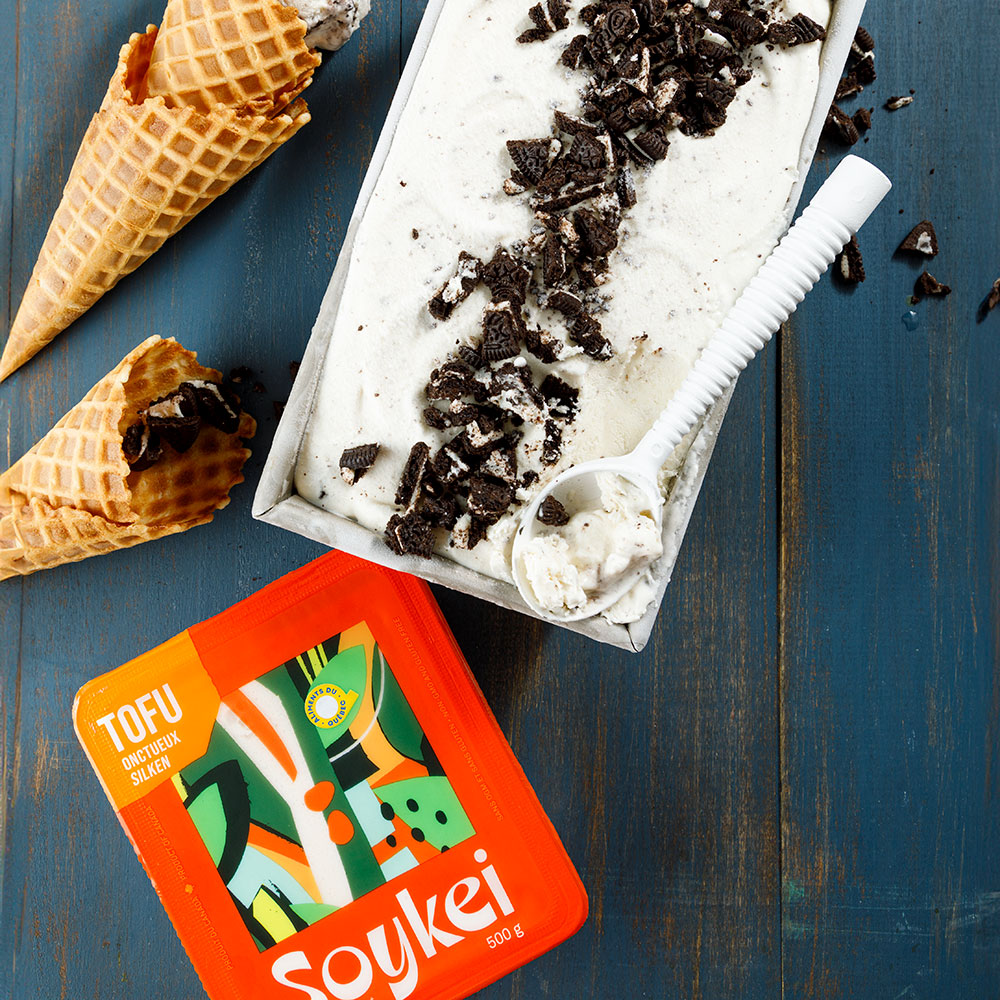 Crème glacée maison au tofu saveur Oreo