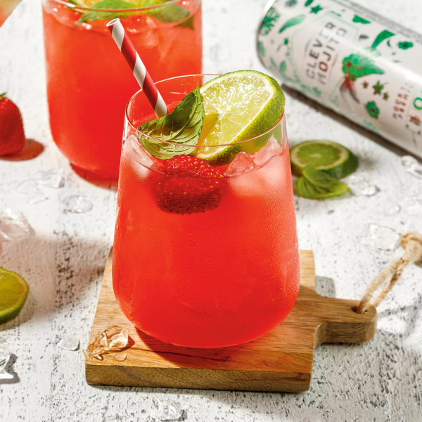 Mocktails mojito au melon d’eau et fraises
