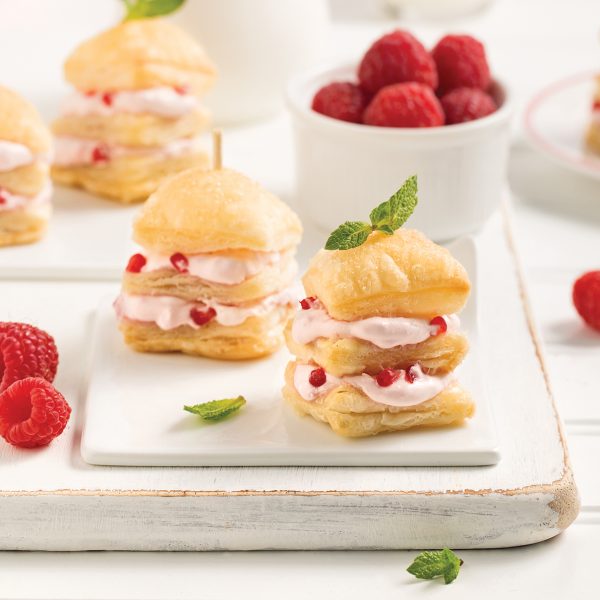 Mille-feuille à la mousse de framboises