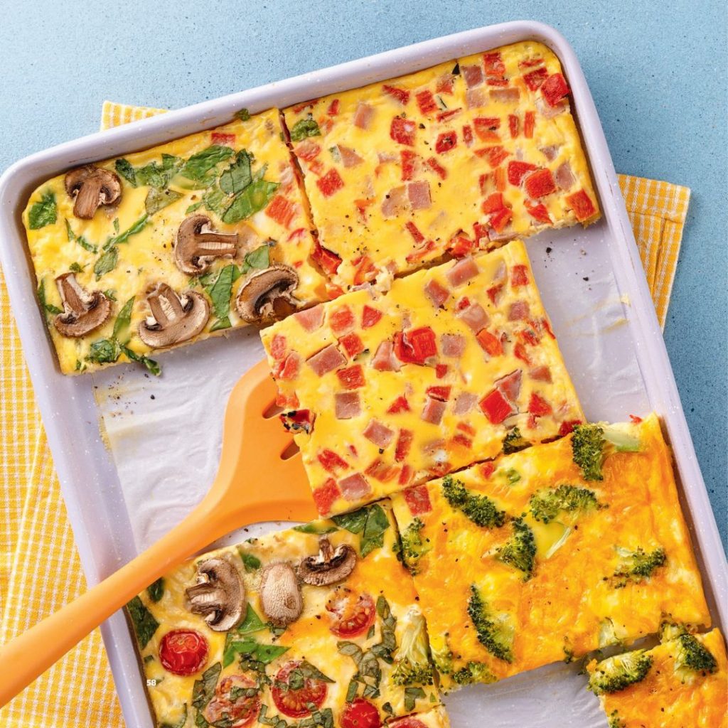 Omelette géante 4 saveurs sur la plaque