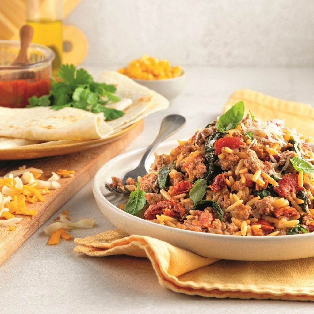 Orzo aux tomates et épinards