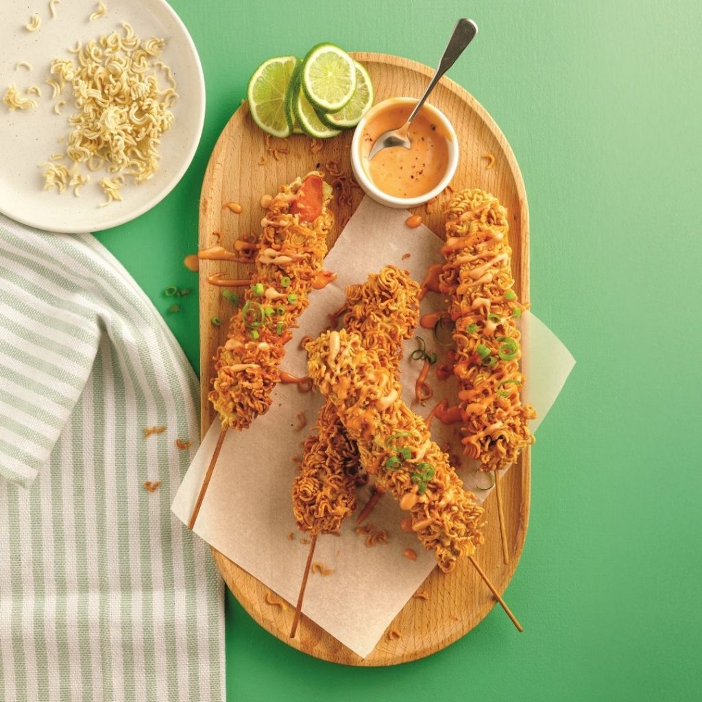 Pogos aux ramens croquants à la coréenne