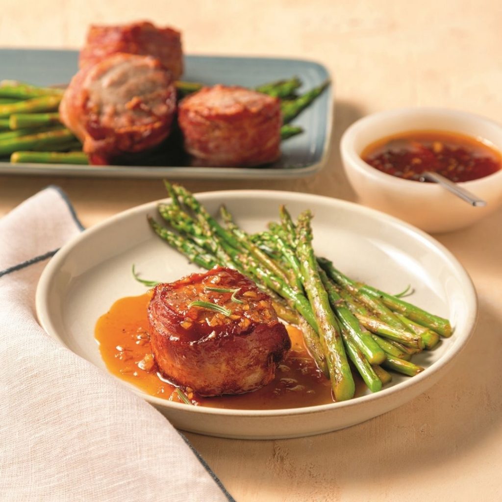 Tournedos de porc, sauce à l’abricot et miel