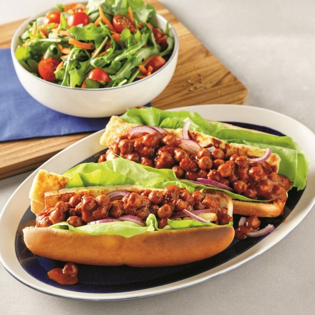 Pains garnis aux pois chiches style poulet au beurre