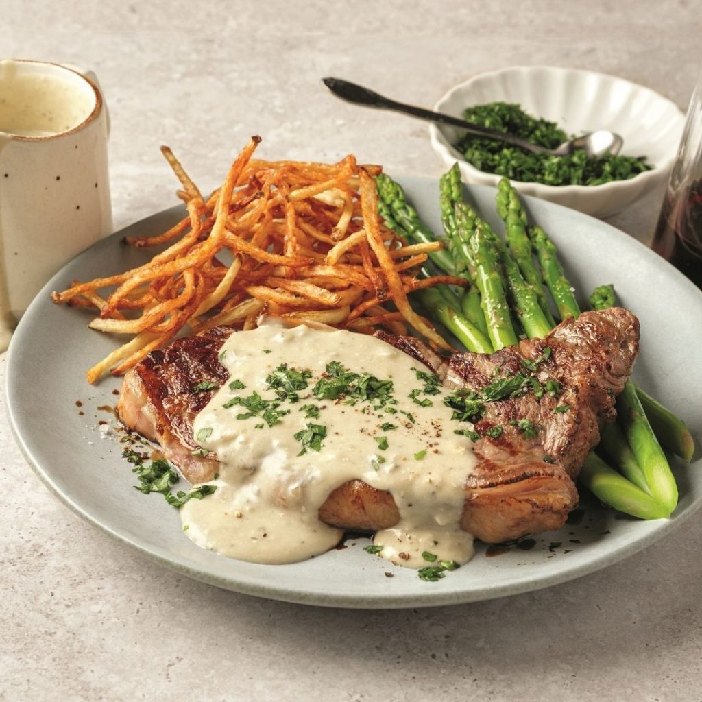 Contre-filets de bœuf, sauce au bleu