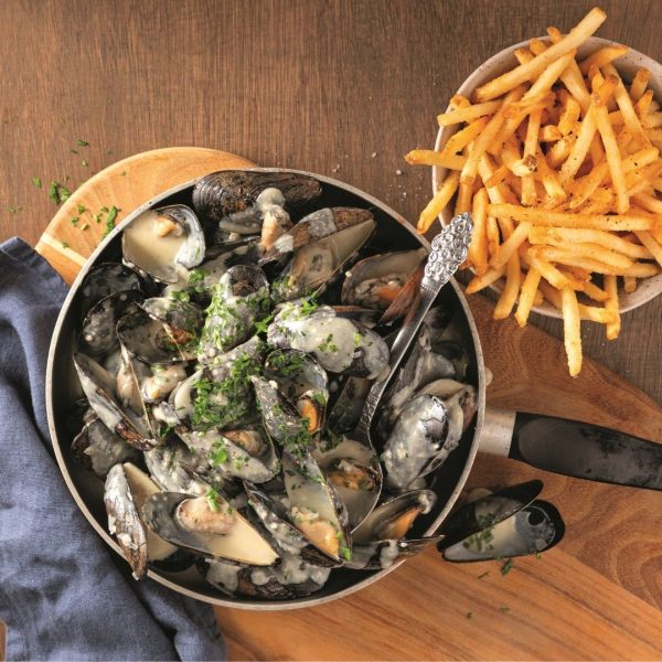Moules au fromage bleu