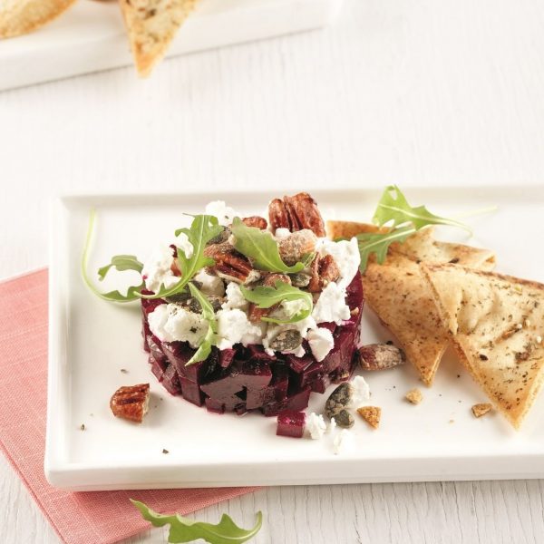Tartare de betteraves et fromage de chèvre