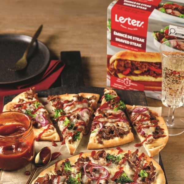 Pizzas au bœuf émincé sur pains naans