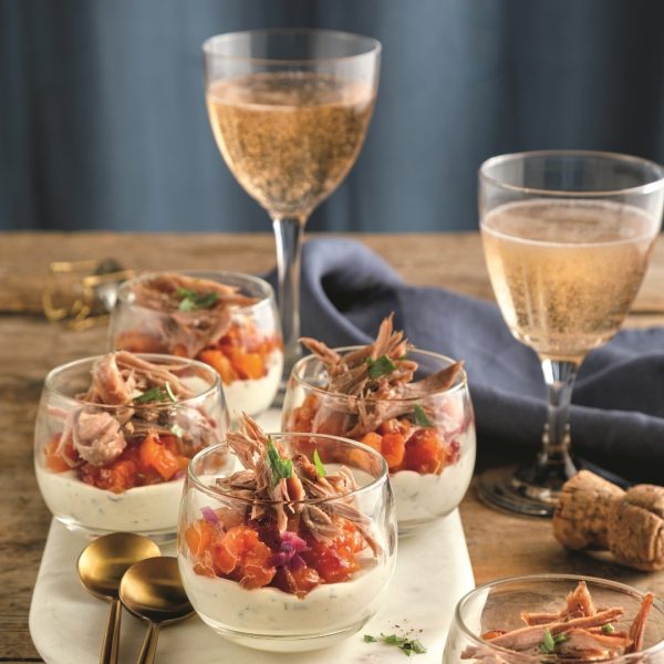 Verrines de canard confit