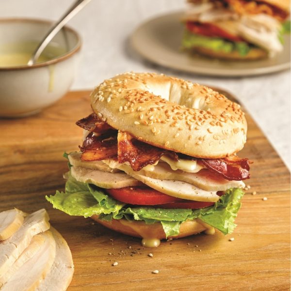 Bagels au dindon, sauce moutarde et miel