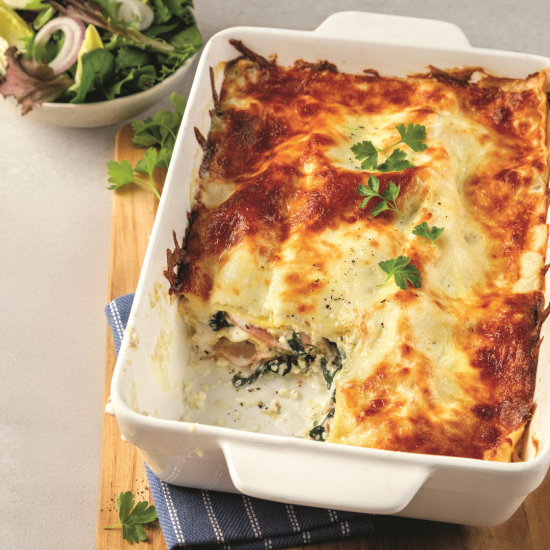 Lasagne au jambon, épinards et ricotta